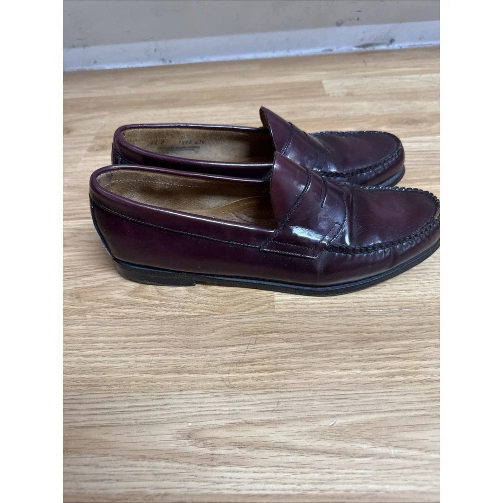 GH Bass Weejuns Penny Loafers Mens 12 D Burgundy Leather Slip On Shoes USA